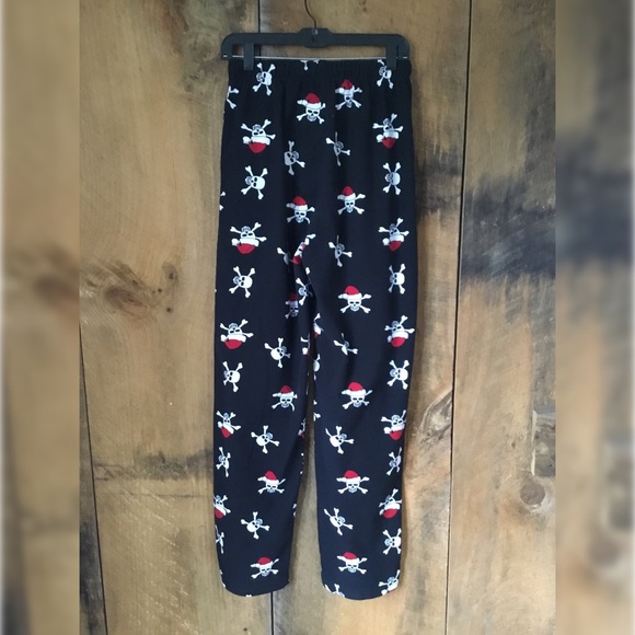 Skull with Santa Hat PJ Bottoms - Picture 1 of 6